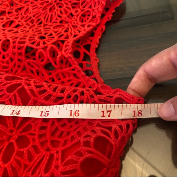 Lela Rose Cap Sleeve Jewel Neckline Guipire Lace Dress size 10 - Picture 6 of 11